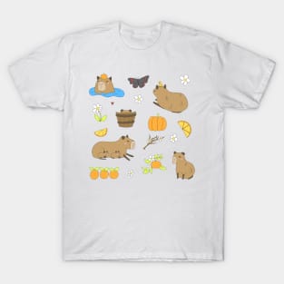 Capybara and Oranges Sticker Pack T-Shirt